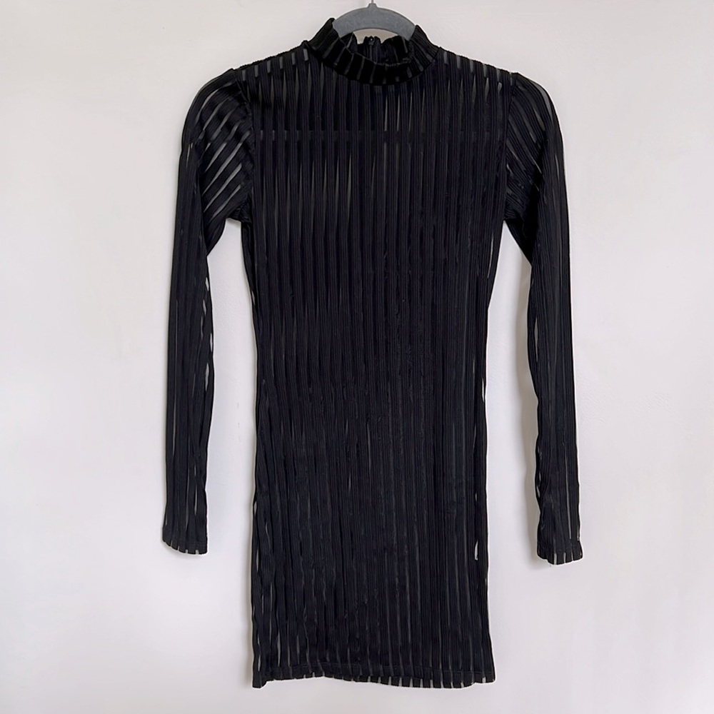 Vintage 1960s mod sheer striped mini dress